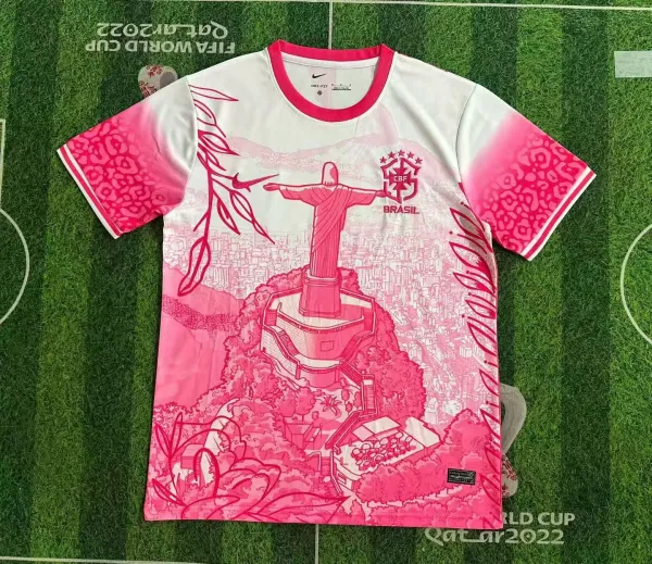 Nike Brazil 2022 FIFA World Cup Pink Christ the Redeemer Jersey - 1