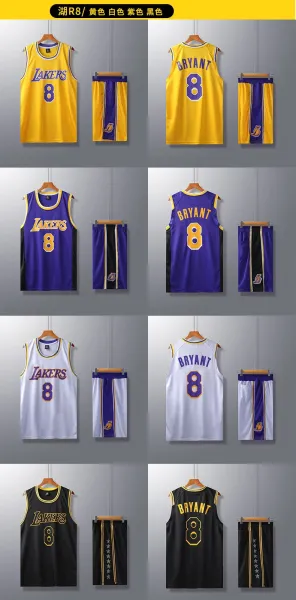 Los Angeles Lakers LeBron James #6 Purple Basketball Jersey Set - 14