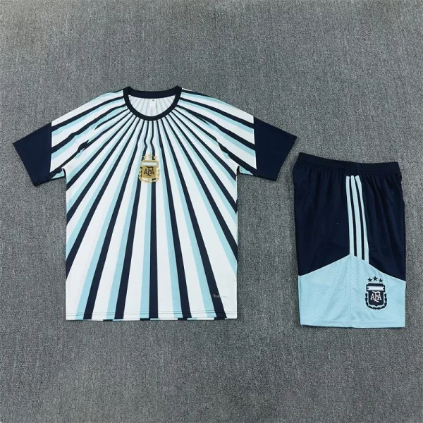 AFA Argentina National Team Inspired Jersey and Shorts Set Light Blue and Navy - 1