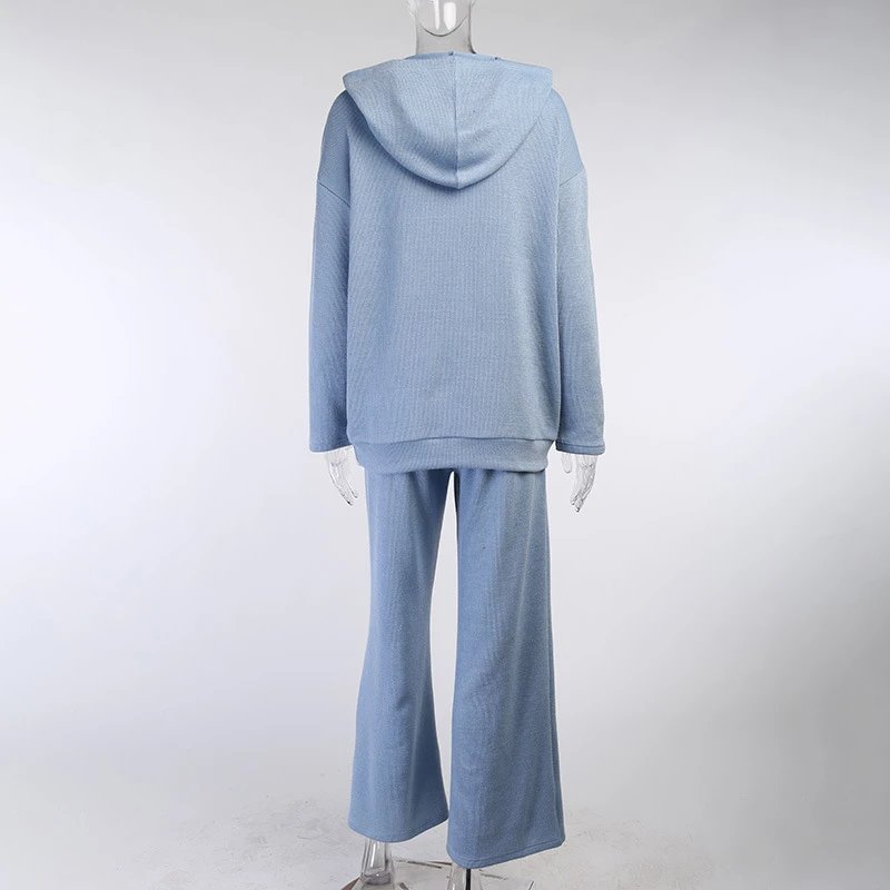 Design Ribbed Cropped Hoodie and Drawstring Pants Set Beige - 7