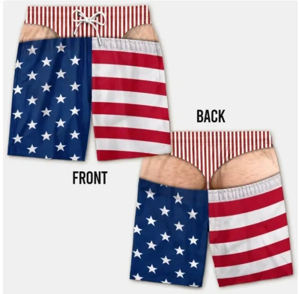 Design American Flag Print Boxer Shorts Multicolor Underwear - 1
