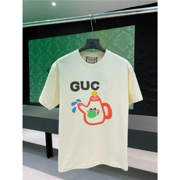 Gucci GUC Teapot Graphic Print Cream T-Shirt - 1