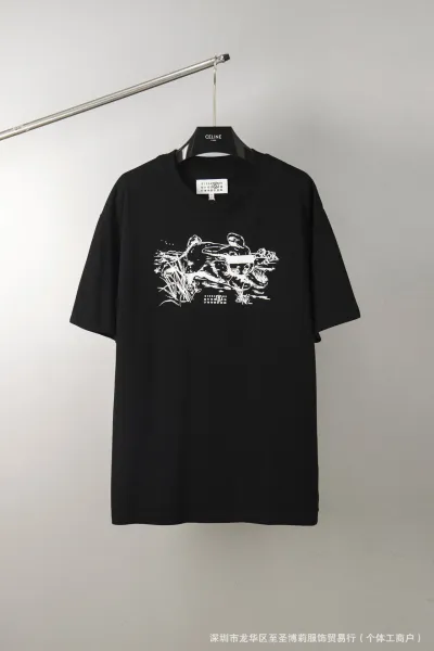 Maison Margiela Numeric Print Black T-Shirt - 28