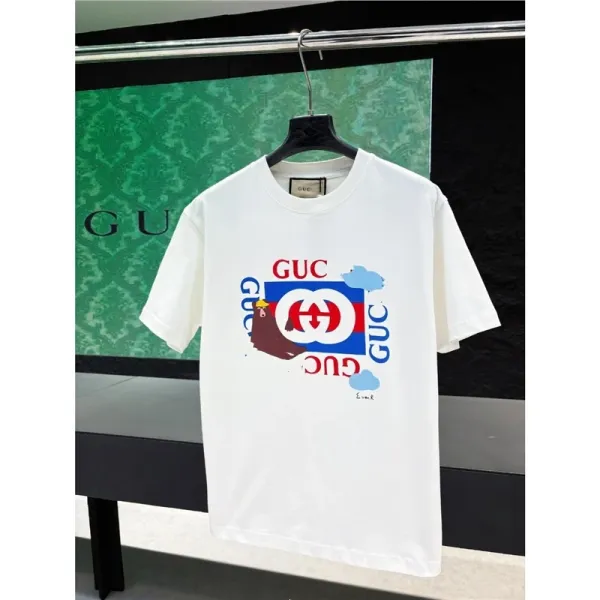 Gucci Guc Logo Print White T-Shirt - 1