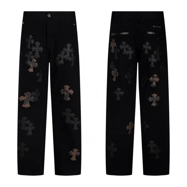 Chrome Hearts White Cross-Embroidered Straight-Leg Jeans - 11