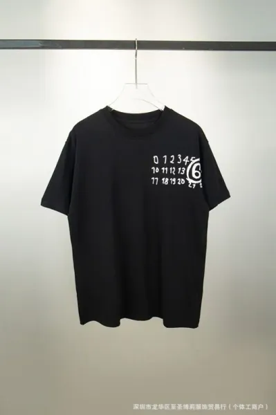 Maison Margiela Numeric Print Black T-Shirt - 33