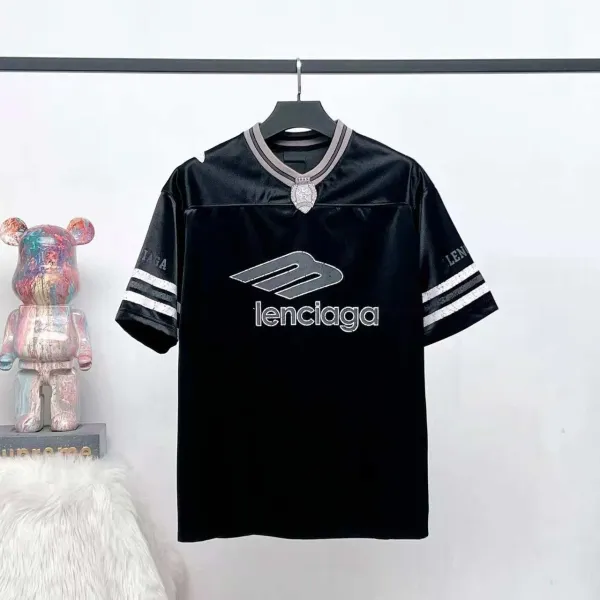 Balenciaga Lenciaga Football Jersey Gray Metallic Sporty T-Shirt Jersey - 3