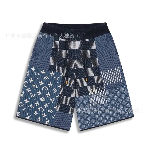 Louis Vuitton Patchwork Knit Shorts Navy Blue - 1