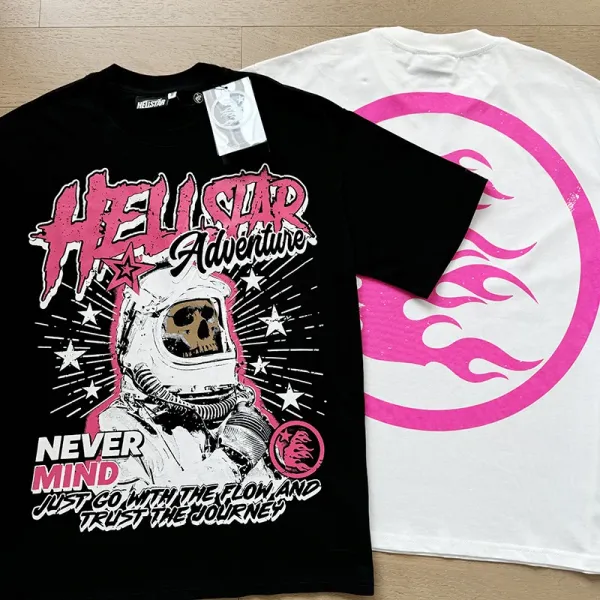 Hellstar Adventure Astronaut Graphic T-Shirt Black / Pink - 1