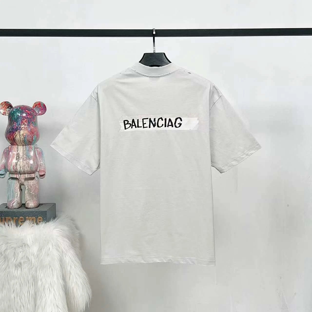 Balenciaga Logo Patch Acid Wash Black T-Shirt - 14
