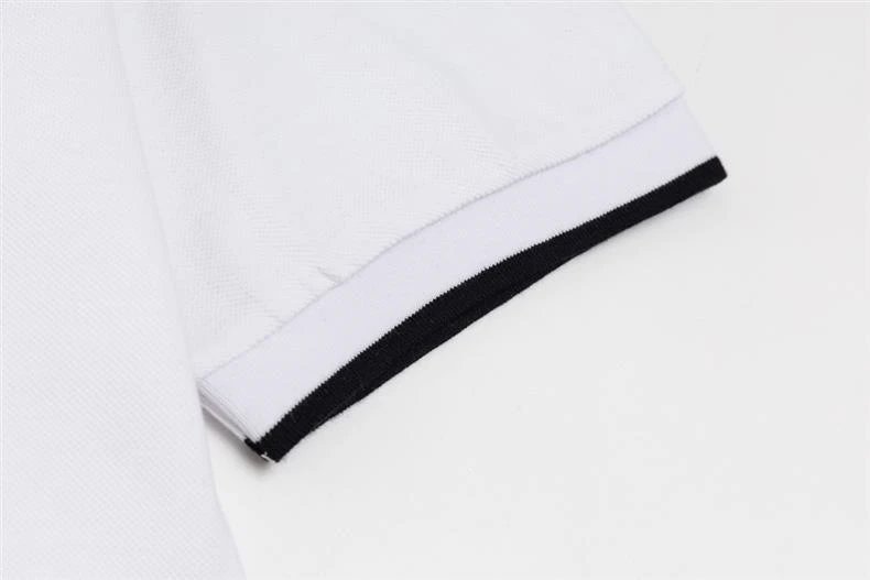 Design Polo Shirt White with Yellow and Black Trim Tops Polo - 8