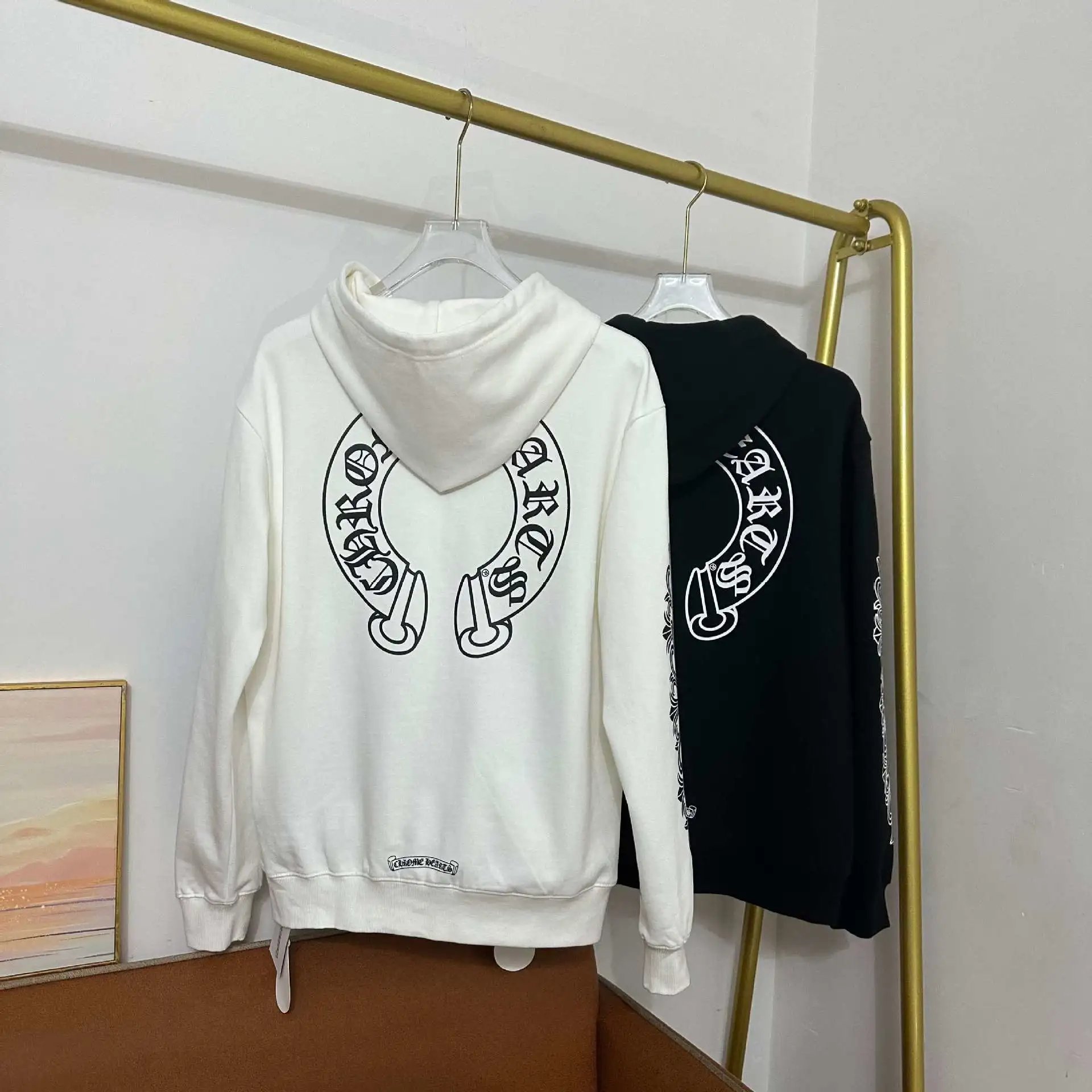 Chrome Hearts Horseshoe Print Zip-Up Hoodie White - 5