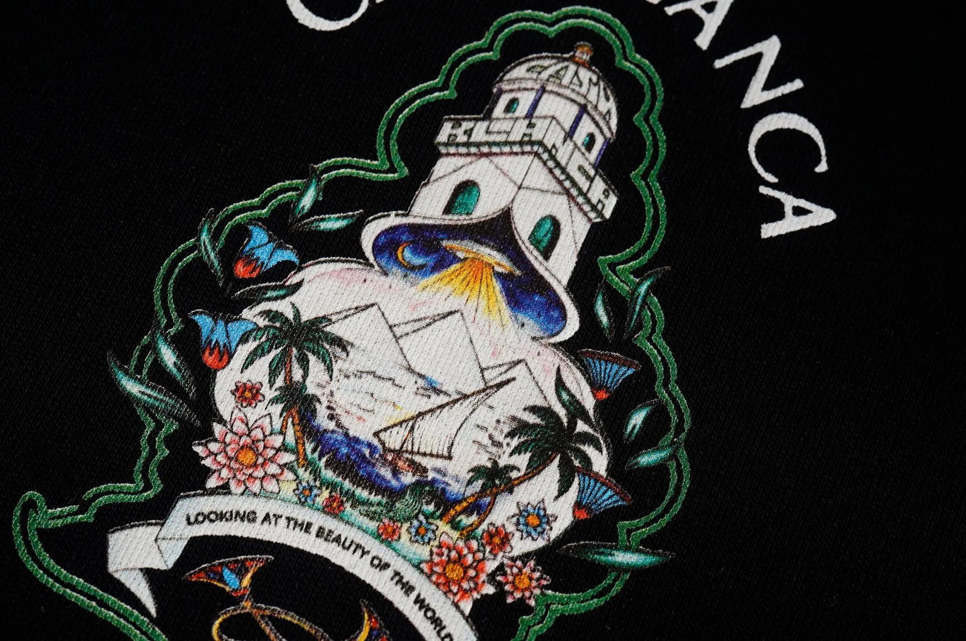 Casa Way Flamingo Tennis Graphic T-Shirt Black - 15