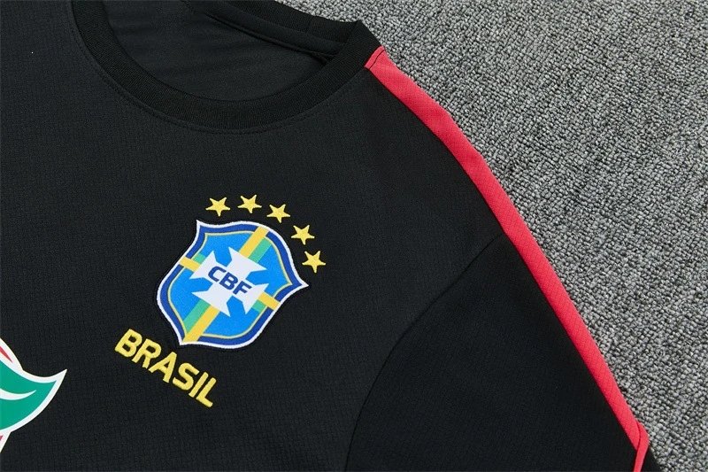 CBF Brazil Training Kit White Yellow Black Jersey and Shorts Set - 4