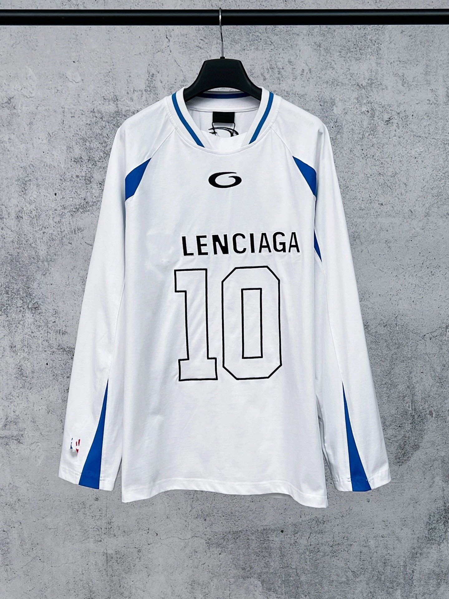 Balenciaga Lenciaga 10 Long-Sleeve Jersey White / Blue - 11