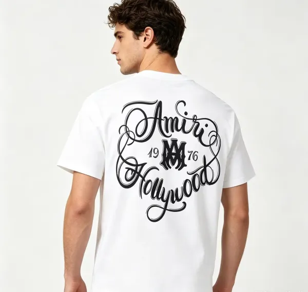 Amiri Logo Embroidered White T-Shirt - 10