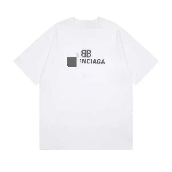 Balenciaga Pixel BB Logo White T-Shirt - 1