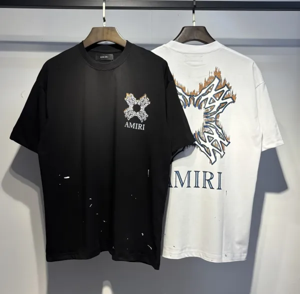 Amiri Logo Embroidered White T-Shirt - 20