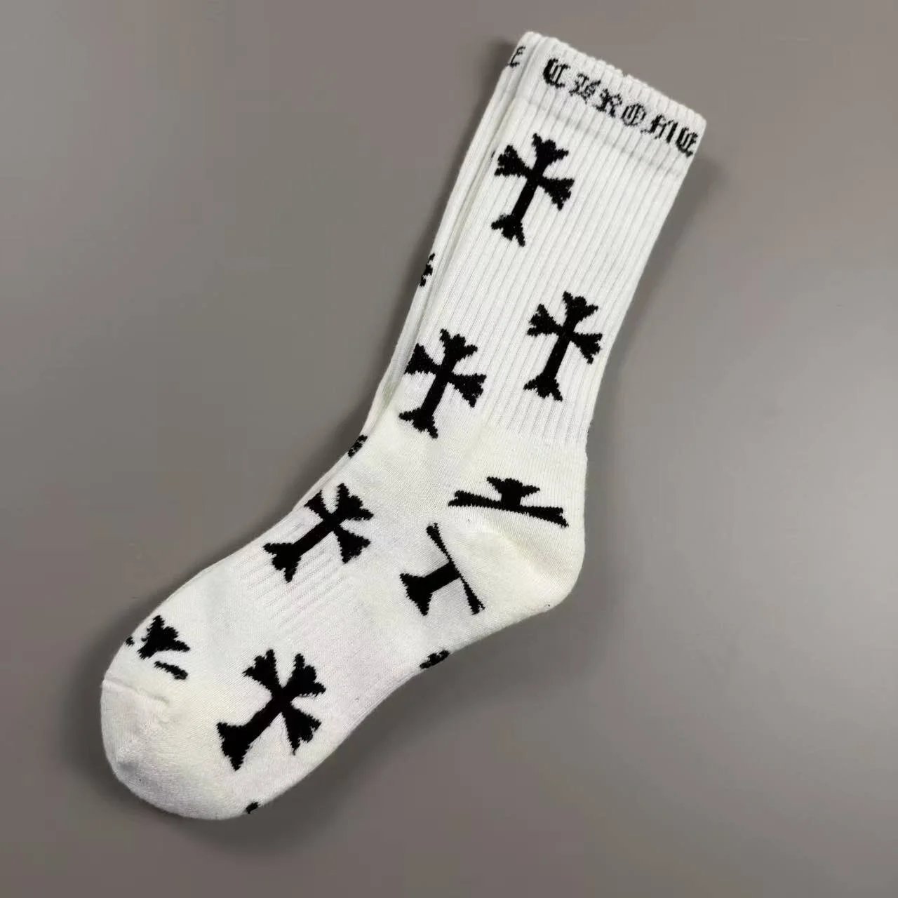 Chrome Hearts Crew Socks White / Black - 5