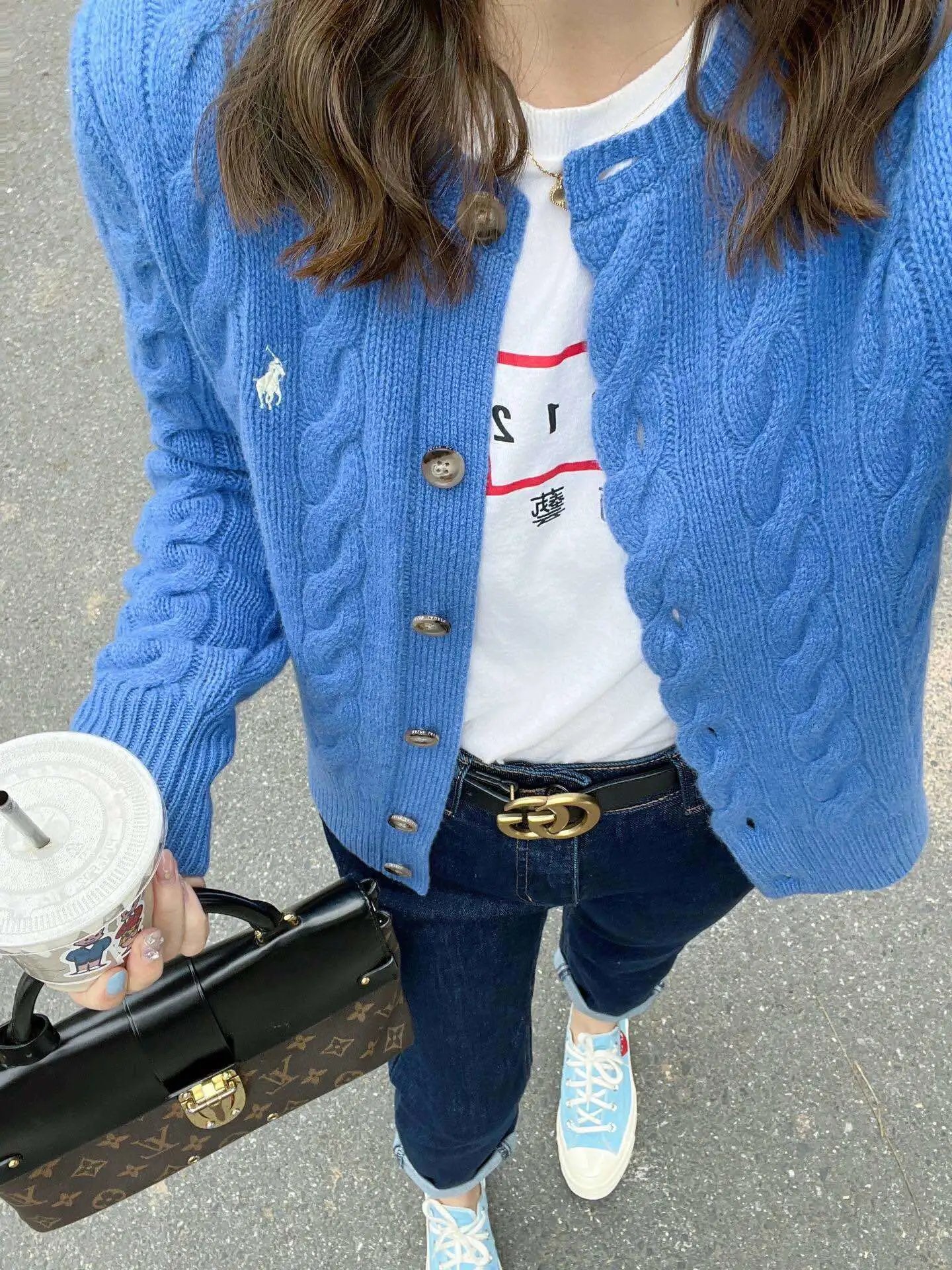 Polo Ralph Lauren Cable Knit Cardigan Red Sweater - 12
