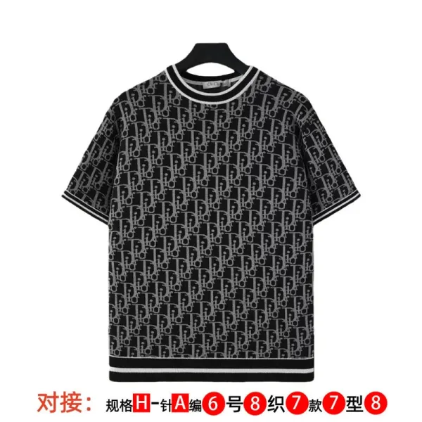 Dior Oblique Knit T-Shirt Black Gray - 1