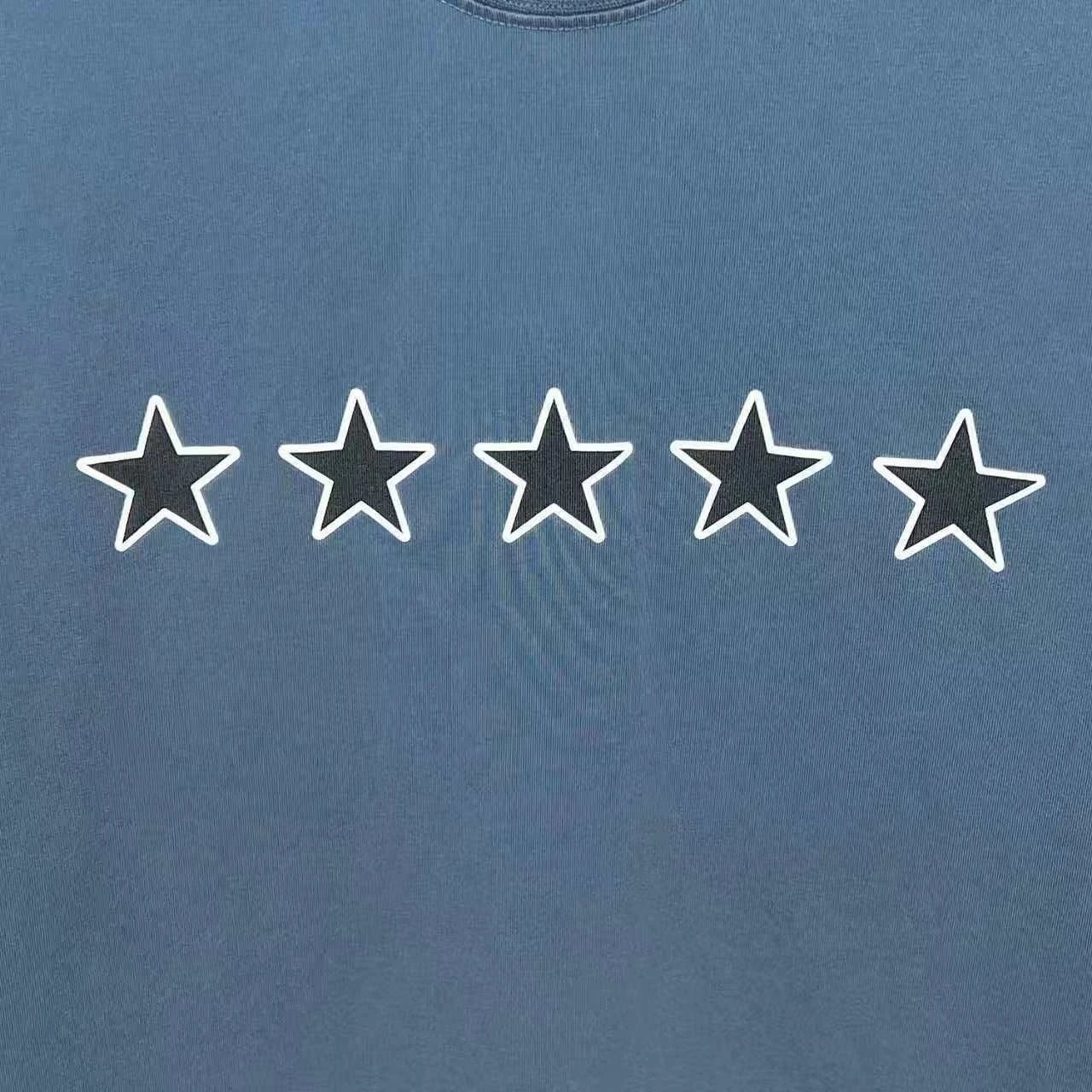 Design Five Stars Graphic T-Shirt Blue Tops.t Shirts - 7
