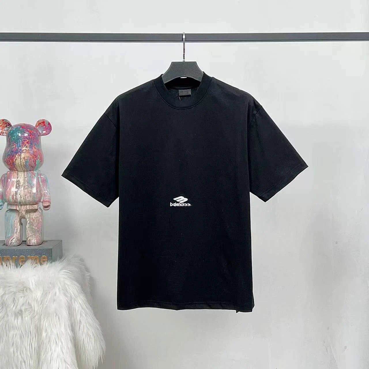 Balenciaga Logo Print Oversized T-Shirt White - 3