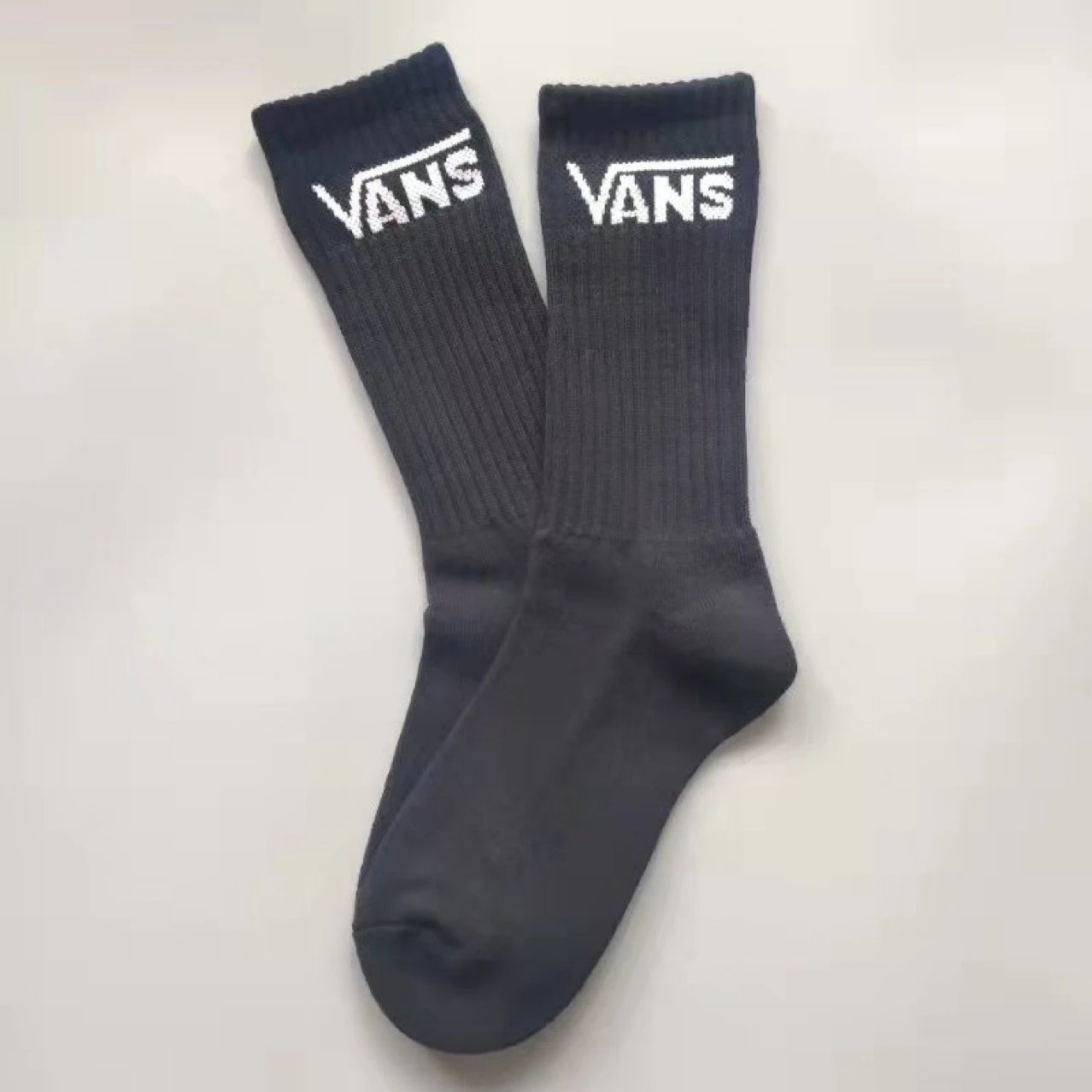 Vans Classic Logo Crew Socks in Pastel Blue, Orange, and Lime Green - 6