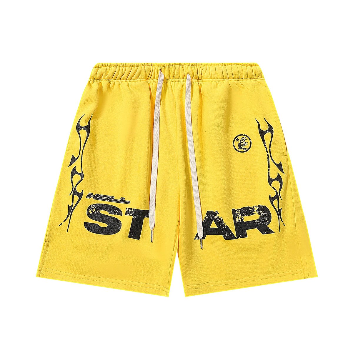 Hellstar Skull Flame Graphic Shorts Black - 42