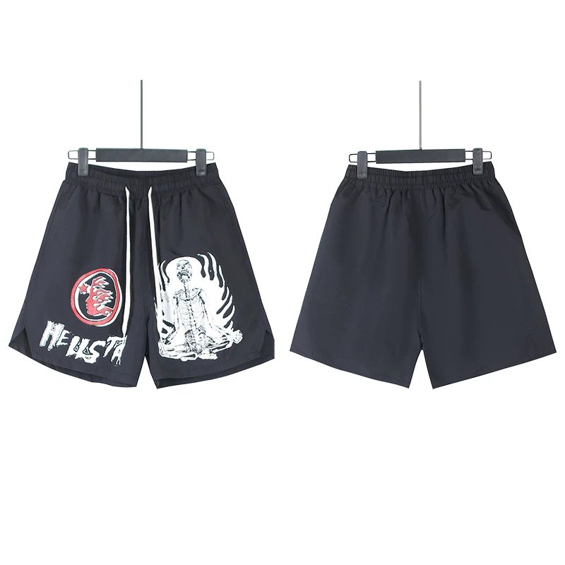 Hellstar Skull Flame Graphic Shorts Black - 50