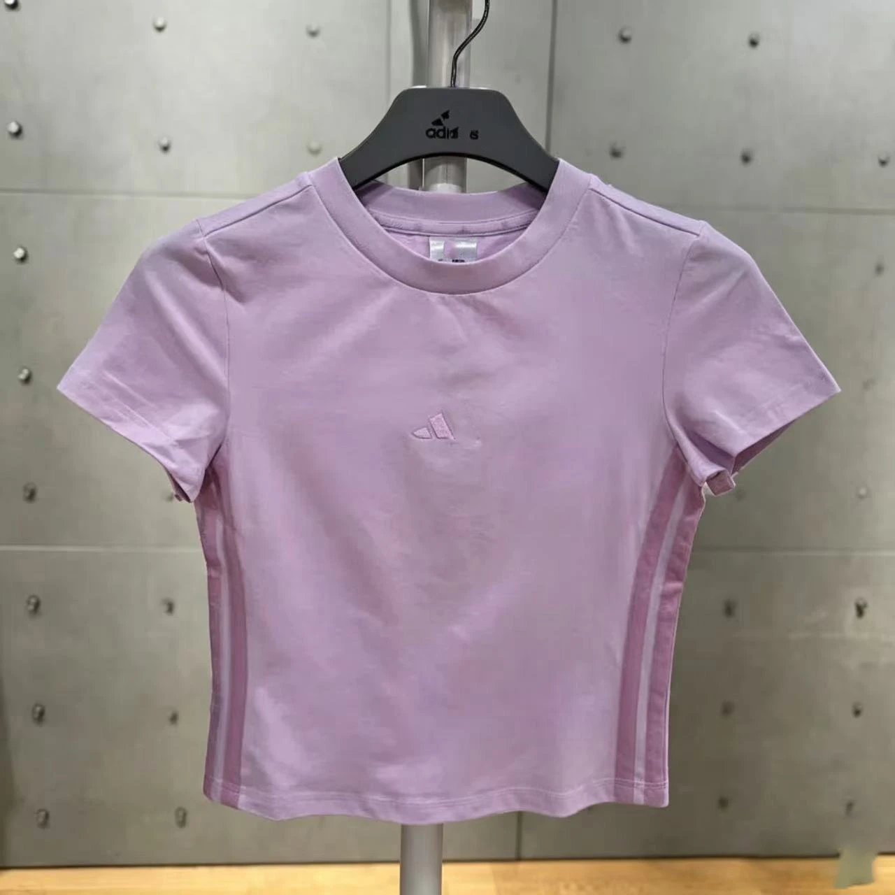Adidas Cropped T-Shirt Lilac Purple Tops.t Shirts - 10