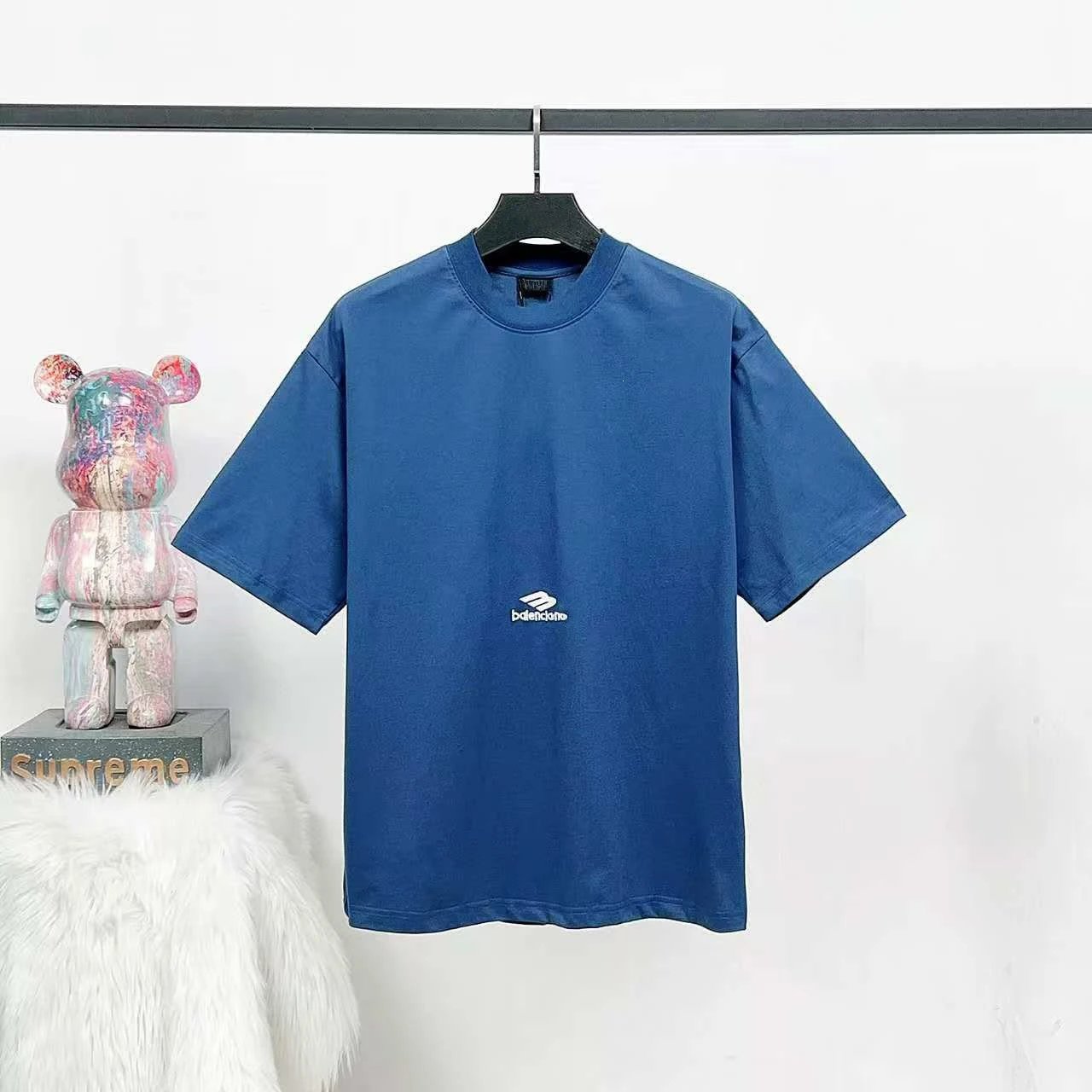 Balenciaga Logo Print Oversized T-Shirt White - 7