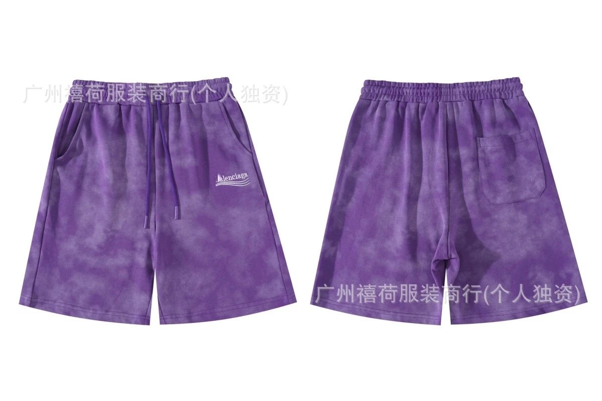 Balenciaga Tie-Dye Purple Shorts - 5
