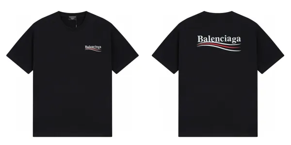 Balenciaga Distorted Logo Black T-Shirt - 7