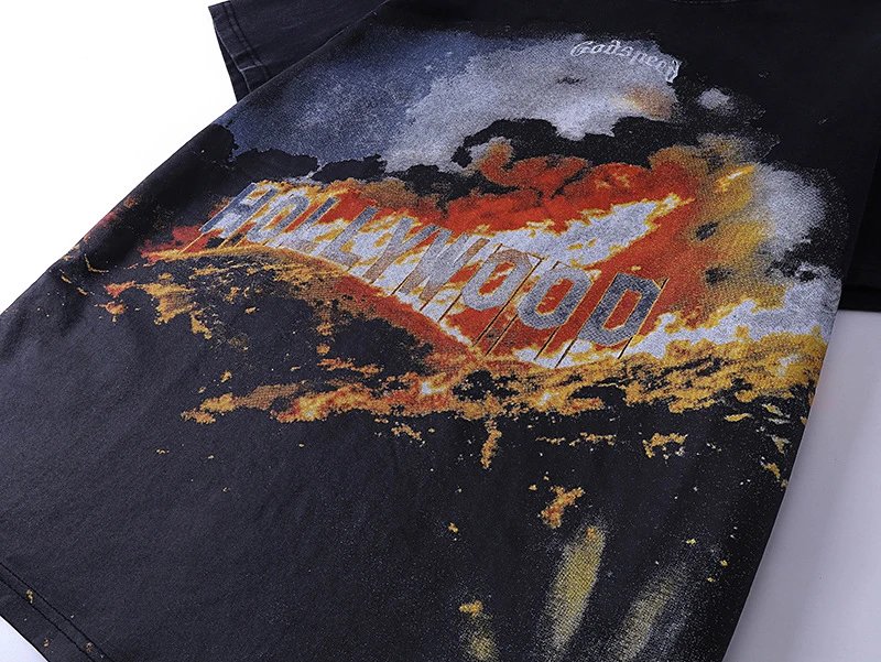 Godspeed Statue of Liberty Lightning Print T-Shirt - 24