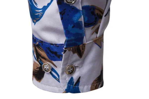 Design Floral Print Long Sleeve Button-Up Shirt Black - 14