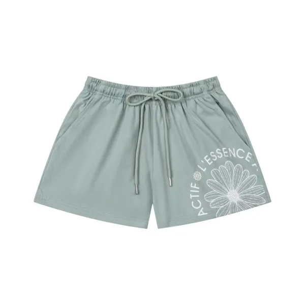 Design Actif L'Essence Daisy Print Drawstring Shorts Blue Shorts - 10