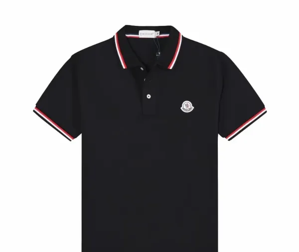 Moncler Polo Shirt Light Blue with Trim - 8