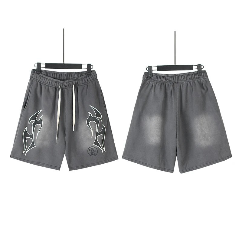 Hellstar Skull Flame Graphic Shorts Black - 35