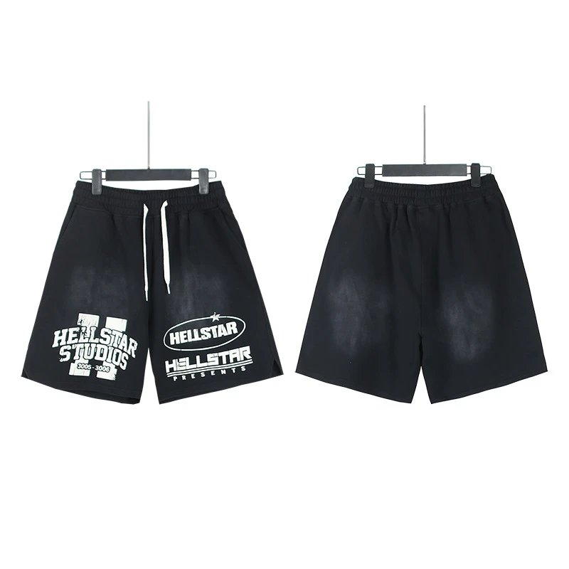 Hellstar Skull Flame Graphic Shorts Black - 26