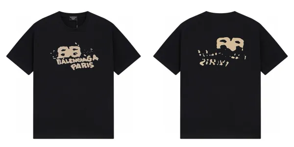 Balenciaga Distorted Logo Black T-Shirt - 10