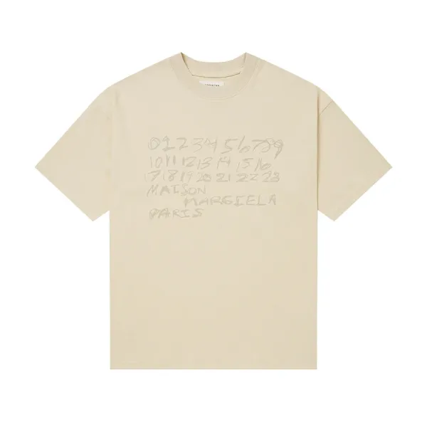 Maison Margiela Numbered Logo Beige T-Shirt - 1