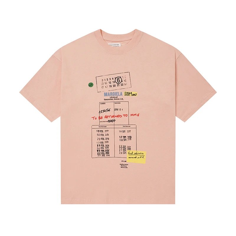 Maison Margiela MM6 Library Archive Print T-Shirt Pink