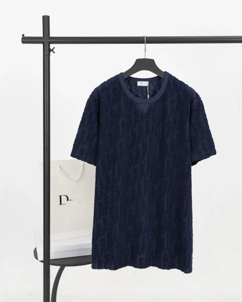 Dior Oblique Jacquard T-Shirt Navy - 1