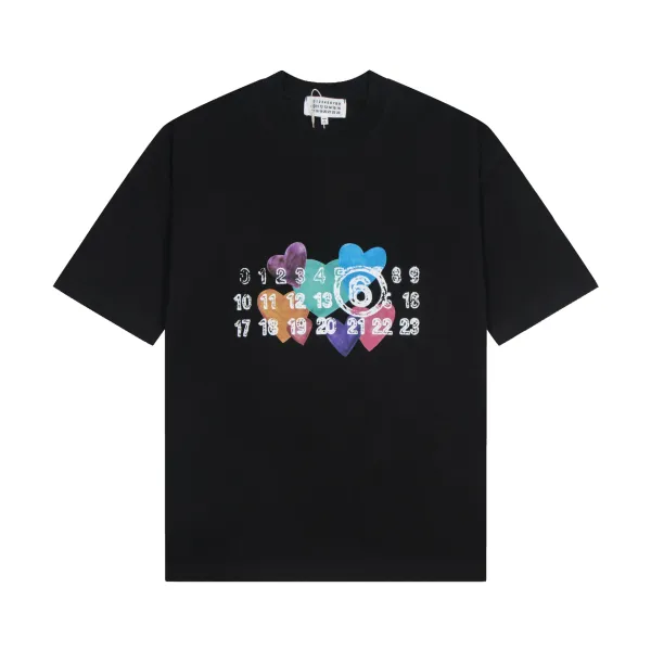 Maison Margiela Numeric Print Black T-Shirt - 45