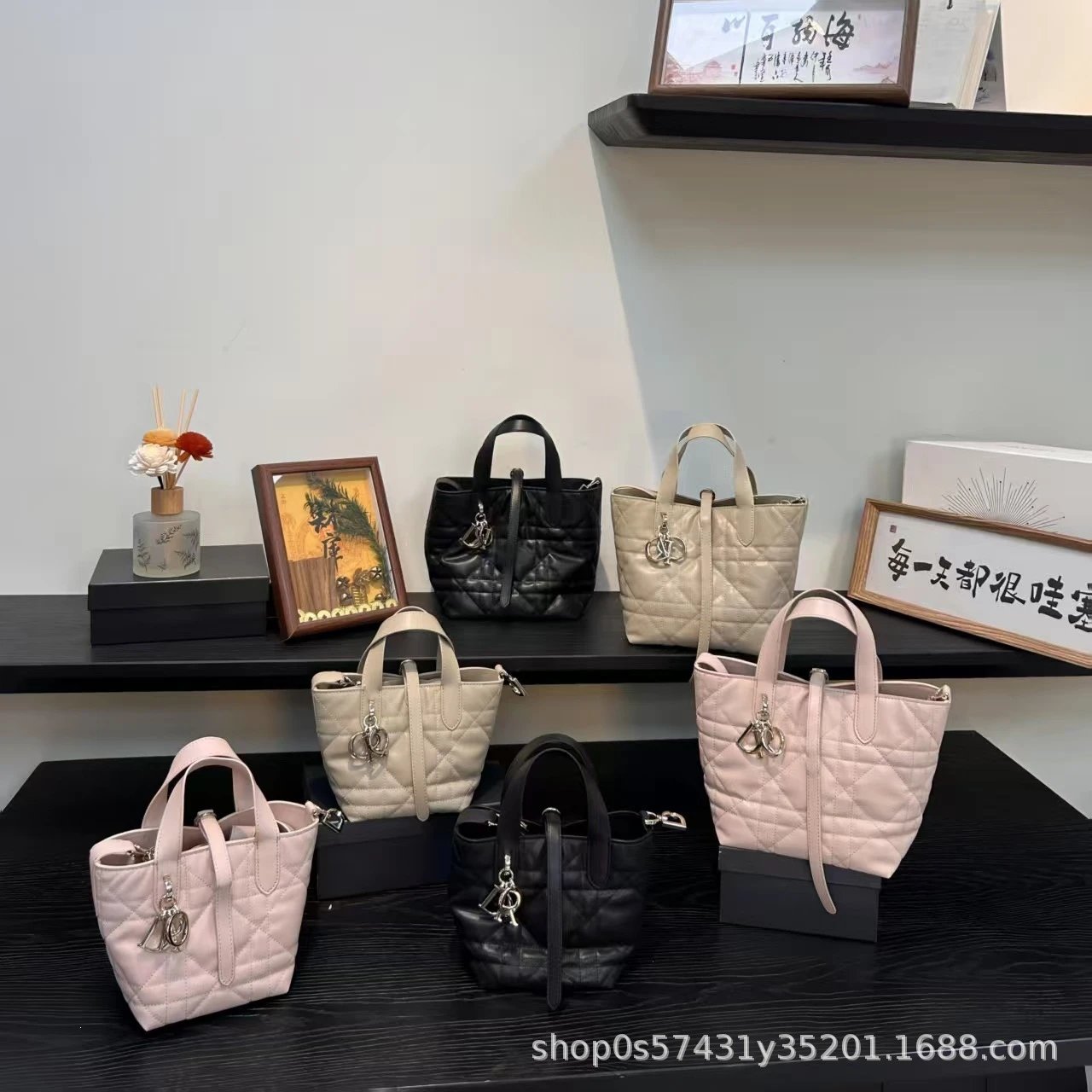 Dior Book Tote Mini Pink Quilted Handbag - 2