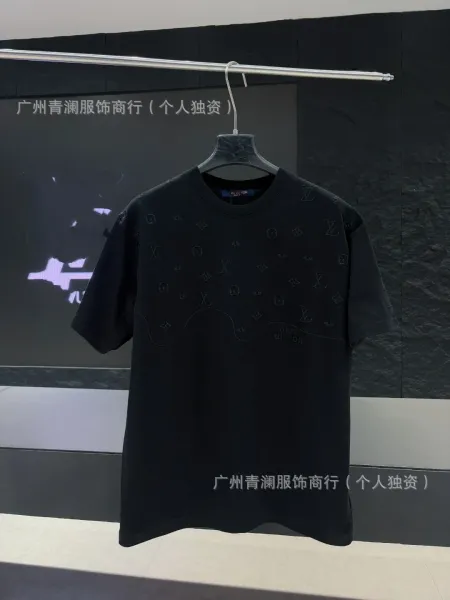 Louis Vuitton Monogram Embroidered Black T-Shirt - 1