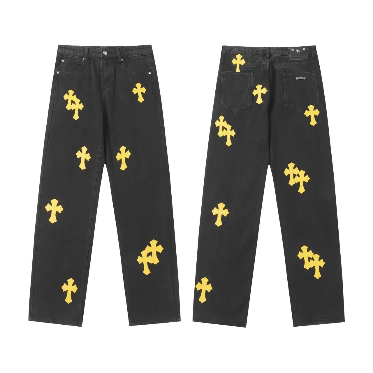 Chrome Hearts Cross Motif Embroidered Black Denim Jeans - 30