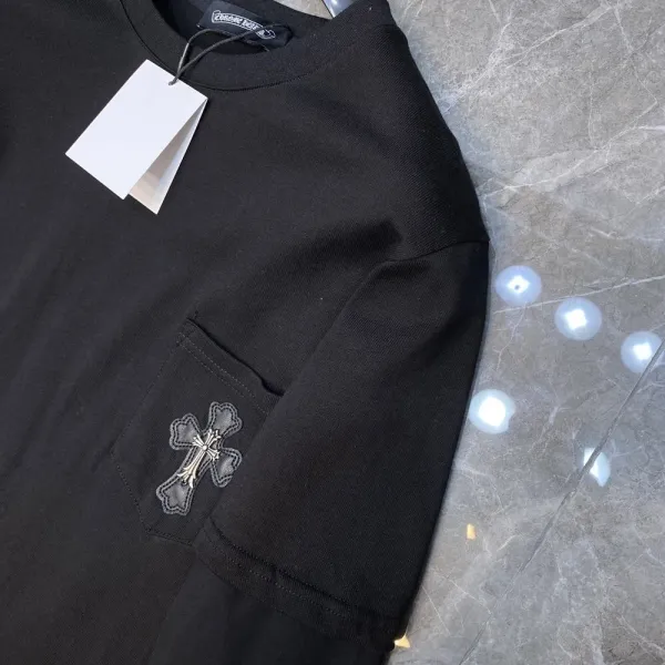 Chrome Hearts Cross Motif Layered Sleeve T-Shirt Black / Yellow - 6