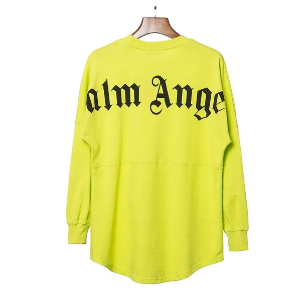 Palm Angels Long Sleeve Spirit Jersey Lime Green Tops - 1